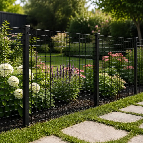 Black PVC Coated Welded Wire Mesh Roll for Garden Protection